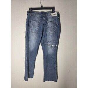 Baby Phat Embellished Blue Denim Jeans 5-Pocket Design Women's Juniors